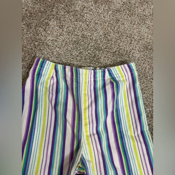 Vtg Oshkosh B’Gosh Wide Leg Pull On Toddler Girl Pants 3T Floral Striped - Picture 2 of 6